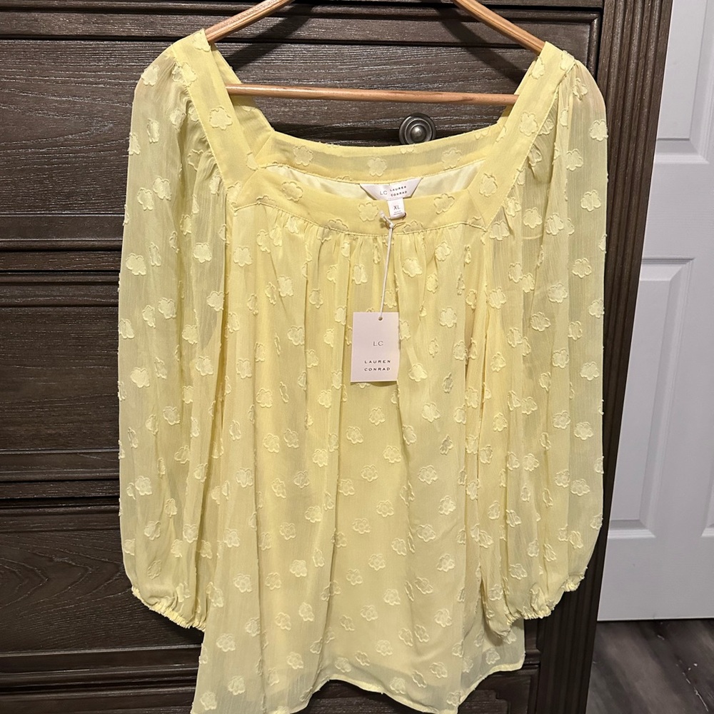 LC Lauren Conrad Light Yellow Blouse